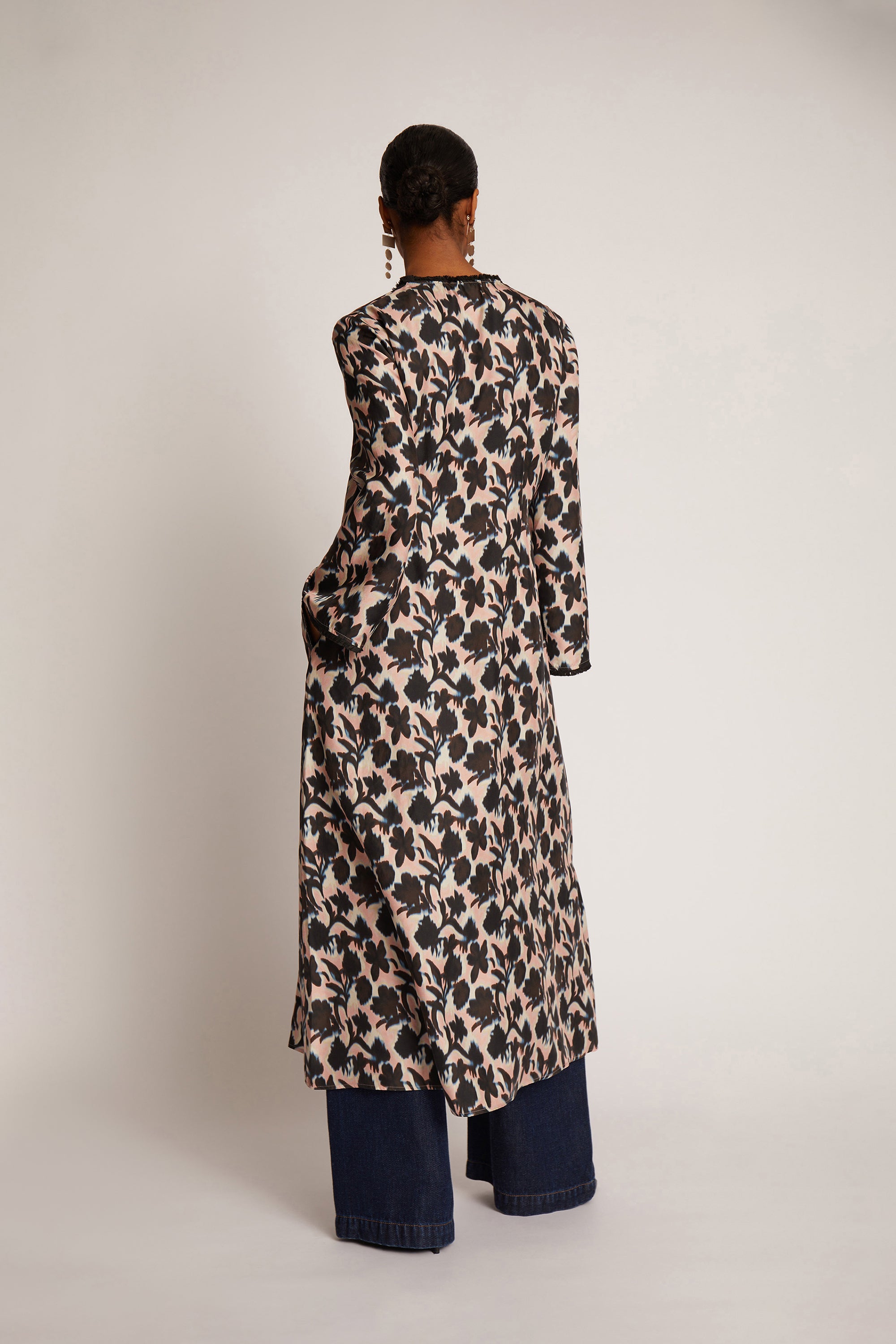long dress with long sleeve malaysia Modest Ruffle Patchwork Maxi Dress for Women