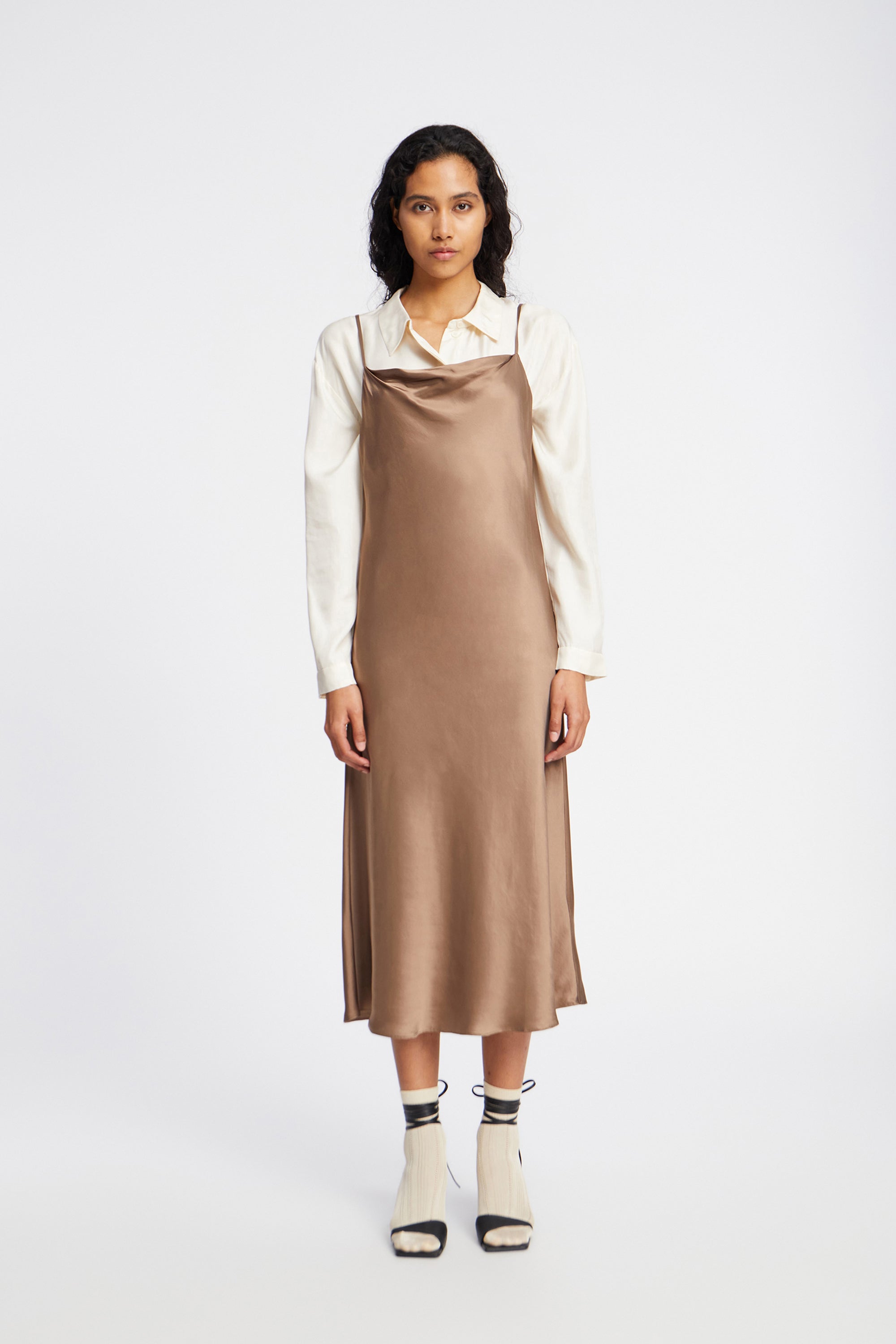 munthe brown dress MUNTHE Vallen Dress - Camel